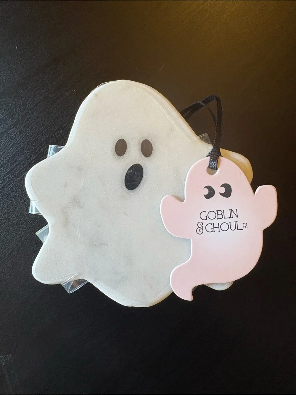VIRAL Halloween 2026 Goblin & Ghoul Spooky Ghost Shaped Marble Coasters